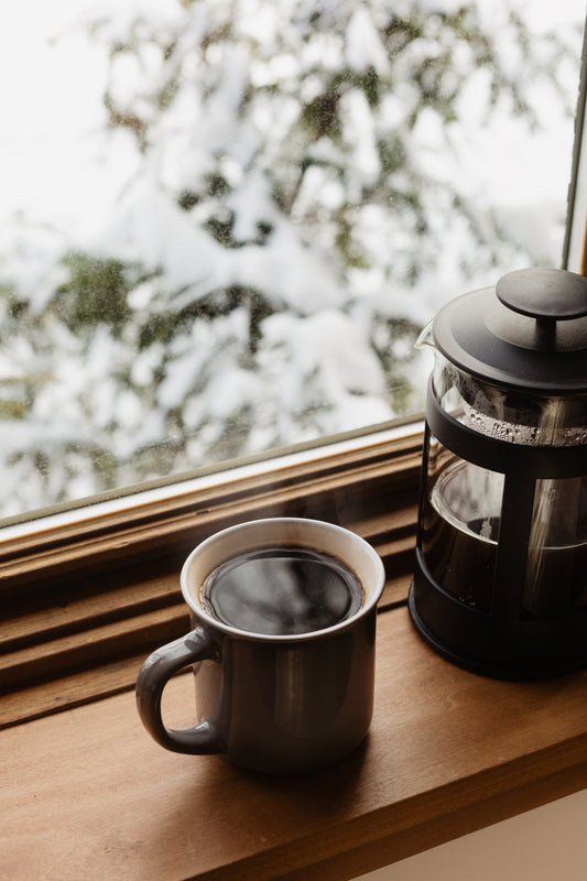 French Press Coffee and Cup