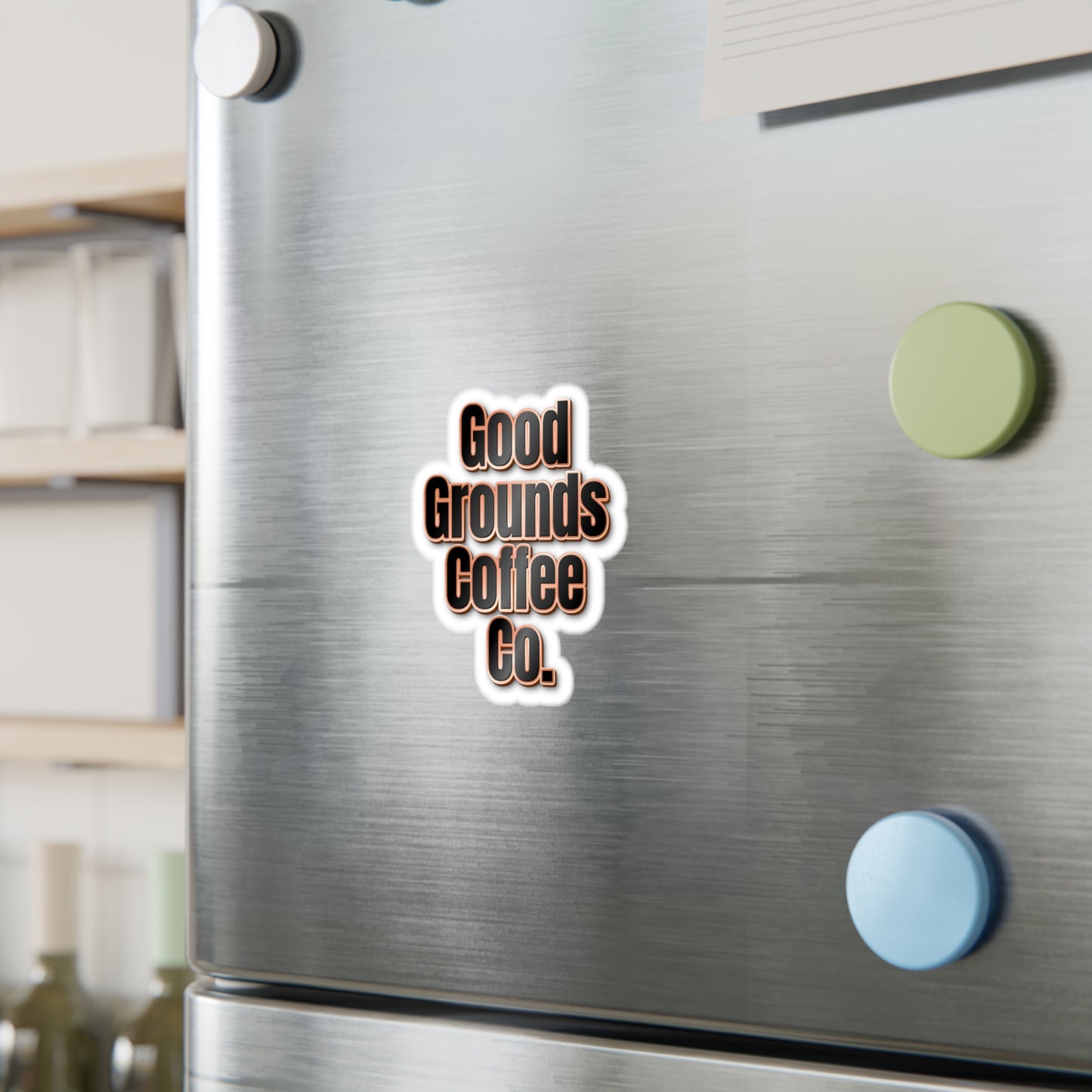 Kiss-Cut Vinyl Sticker: Good Grounds Coffee Co. (Coffee Brown)