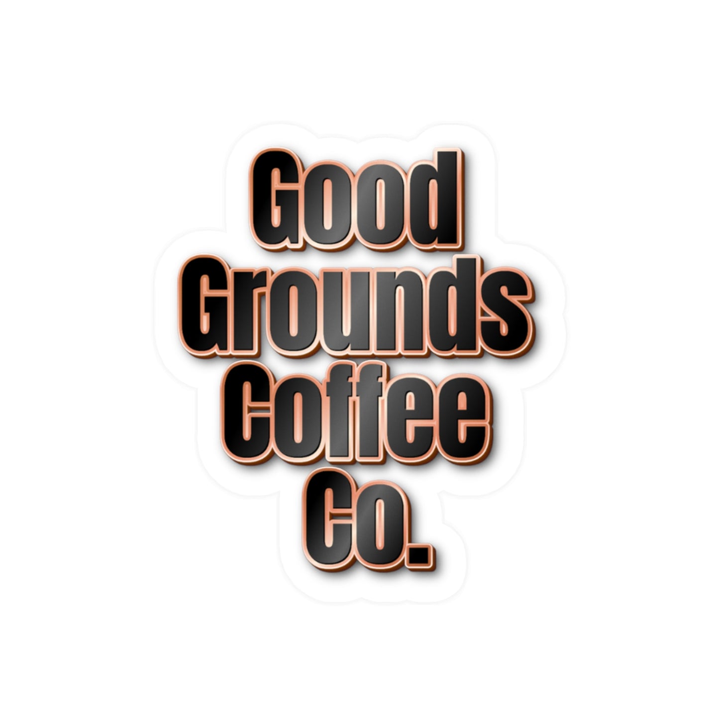 Kiss-Cut Vinyl Sticker: Good Grounds Coffee Co. (Coffee Brown)